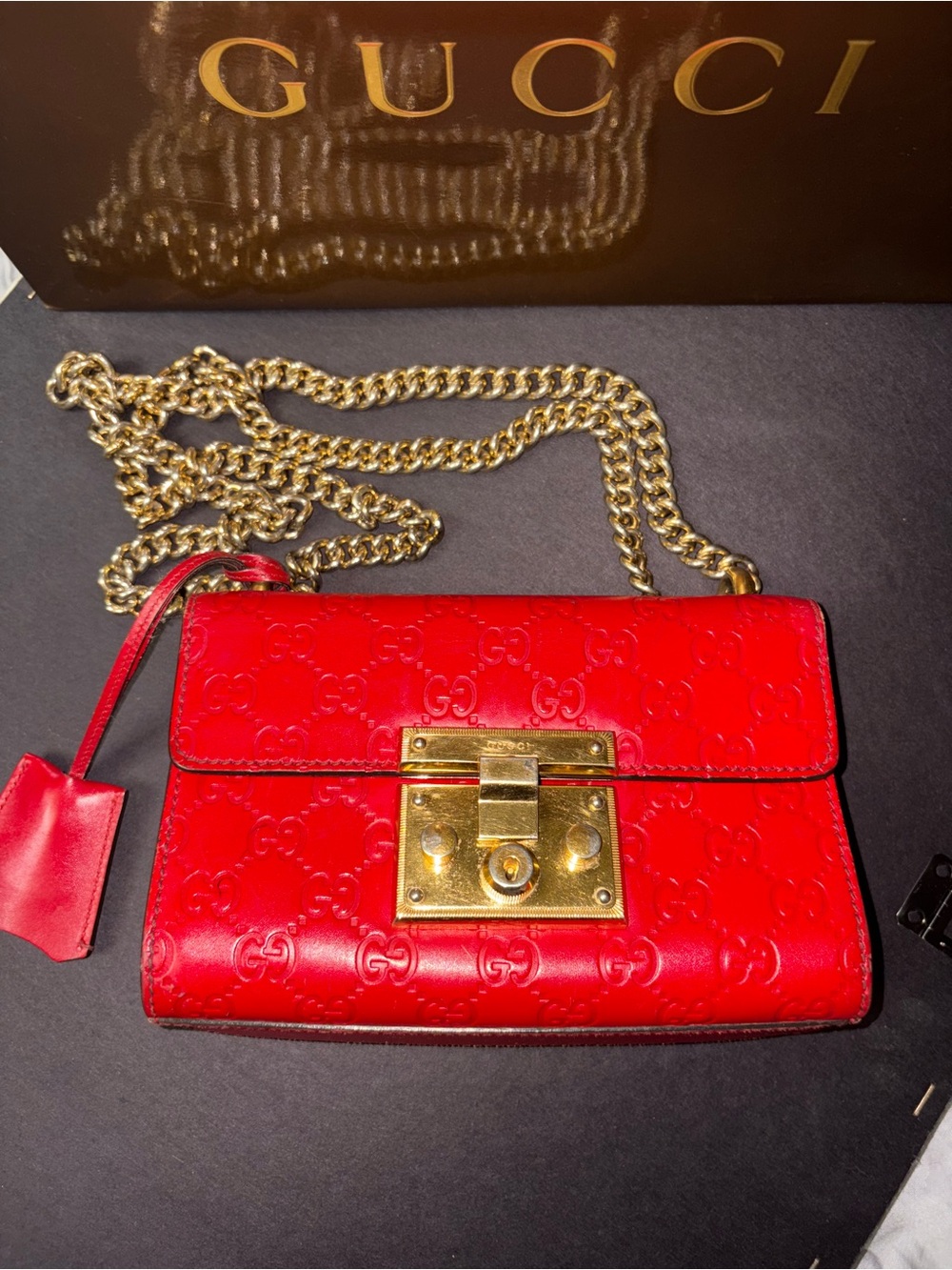 Padlock Shoulder Bag Guccissima Leather Small